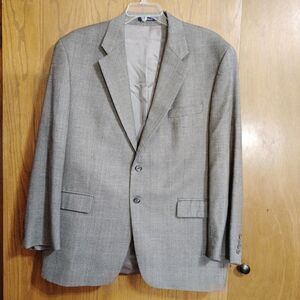 CHAPS by Ralph Lauren Suit Jacket 46R Black Blue Plaid Blazer Button *READ